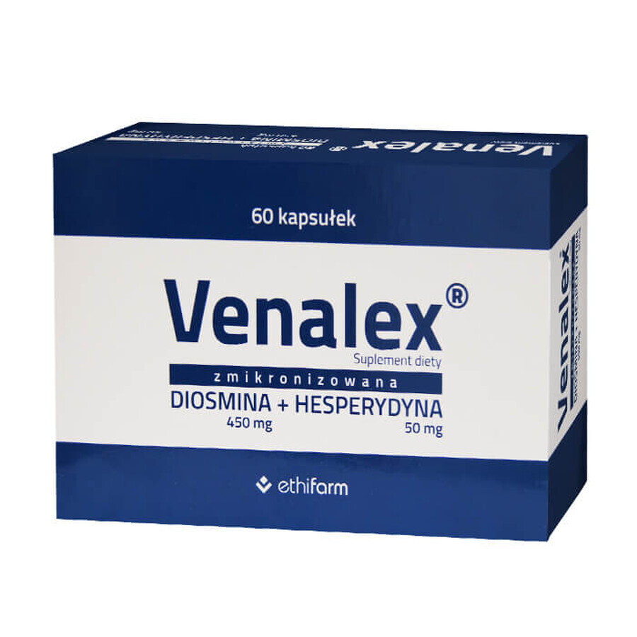 Venalex, mikronisiertes Diosmin + Hesperidin, 60 Kapseln