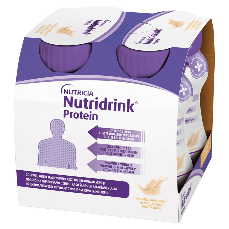 Nutridrink Eiwit, vanillesmaak, 4 x 125 ml