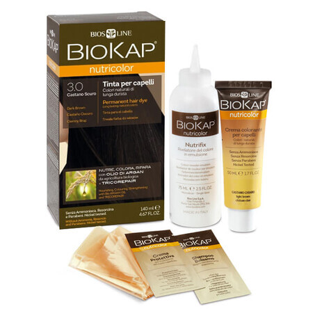 Biokap Nutricolor, haarkleuring, 3.0 donkerbruin, 140 ml