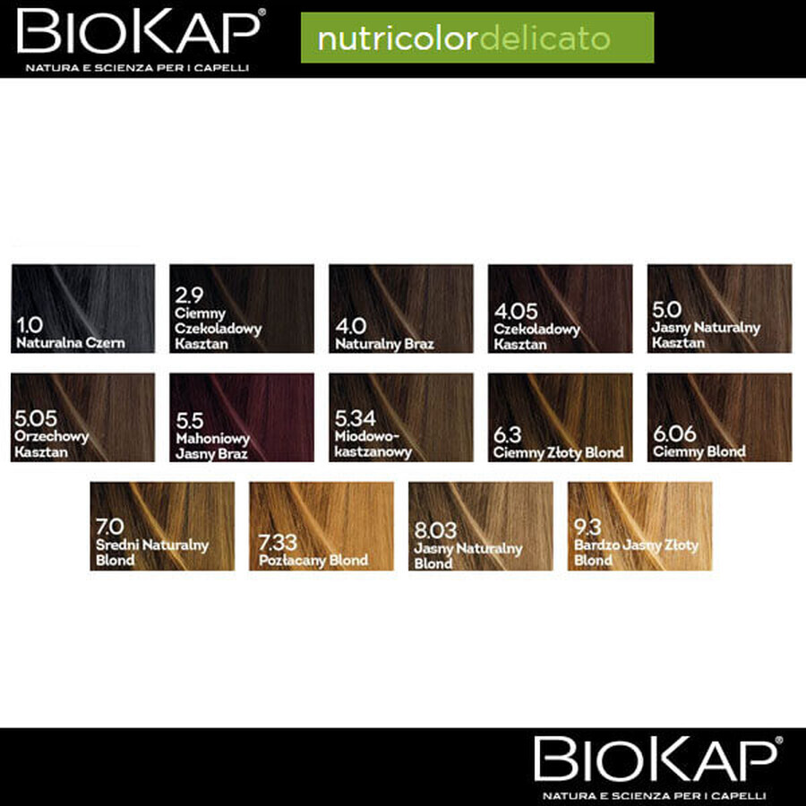 Biokap Nutricolor Delicato, hair dye, 1.0 natural black, 140 ml