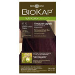 Biokap Nutricolor Delicato, tinte colorante para el cabello, 5.5 castaño claro caoba, 140 ml