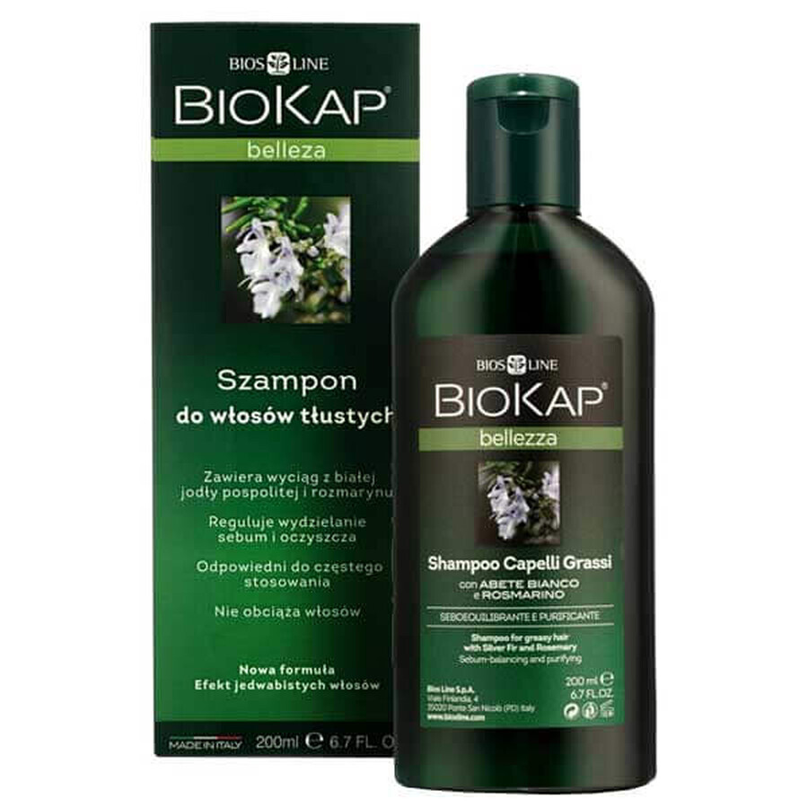 Biokap Bellezza, shampooing pour cheveux gras, 200 ml