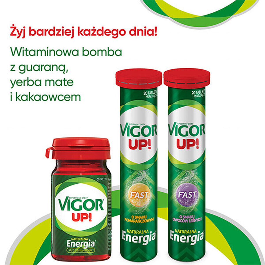 Vigor Up! Rapid, aromă de fructe de pădure, 20 comprimate efervescente