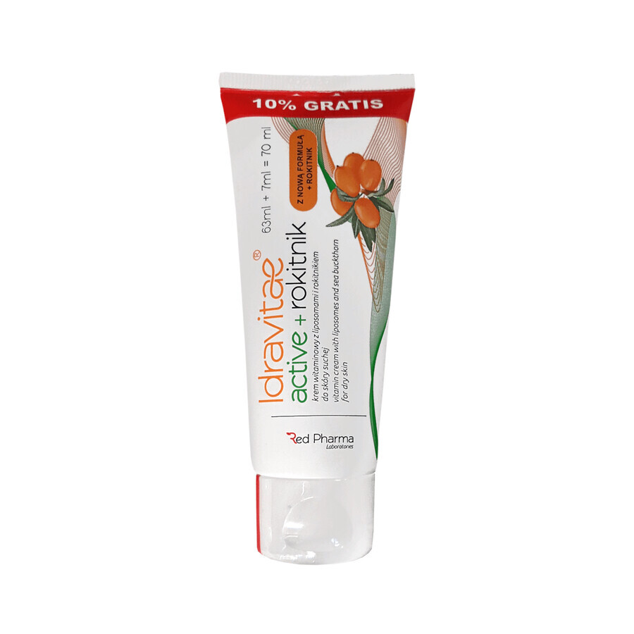 Idravitae Active + Seabuckthorn Multivitamin Cream with Liposomes and Seabuckthorn for Dry Skin 63ml + 7ml Free