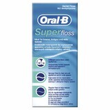 Oral-B Super Floss, flosdraad voor het reinigen van orthodontische hulpmiddelen en bruggen, 50 stuks