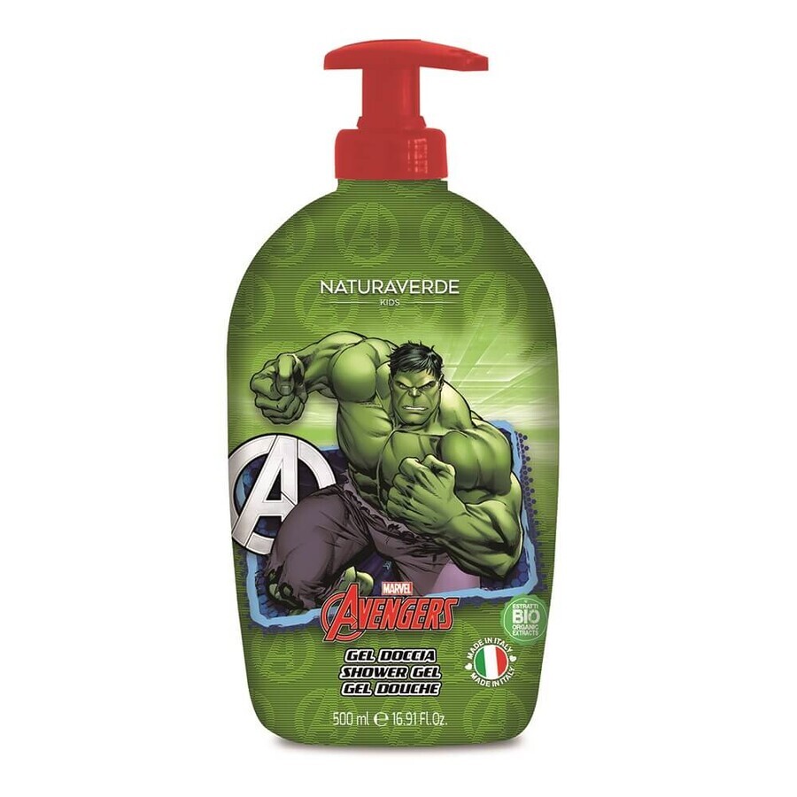 Gel doccia Avengers Hulk alla calendula e camomilla, 500 ml, Naturaverde