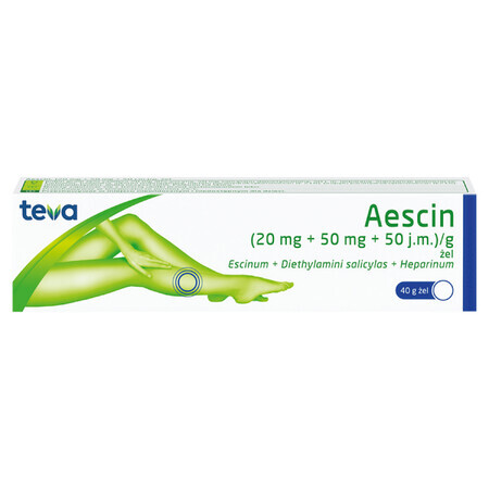 Aescine (20 mg + 50 mg + 50 IE)/gel, gel, 40 g