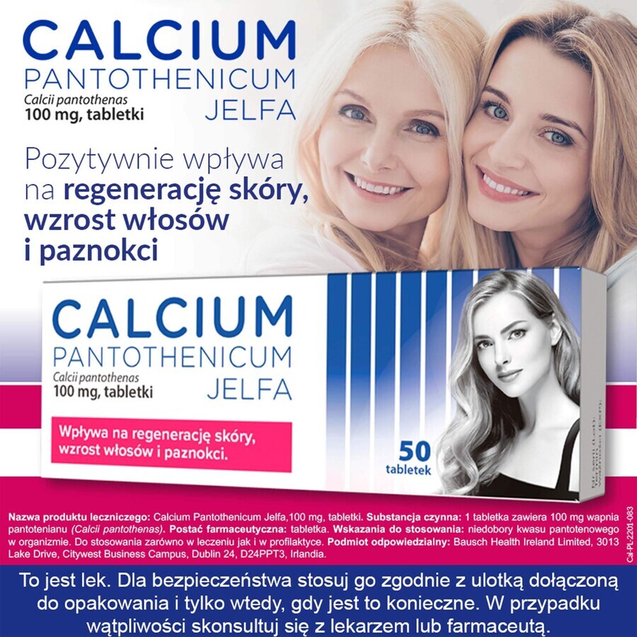 Calcium Pantothenicum Jelfa 100 mg, 50 Tabletten