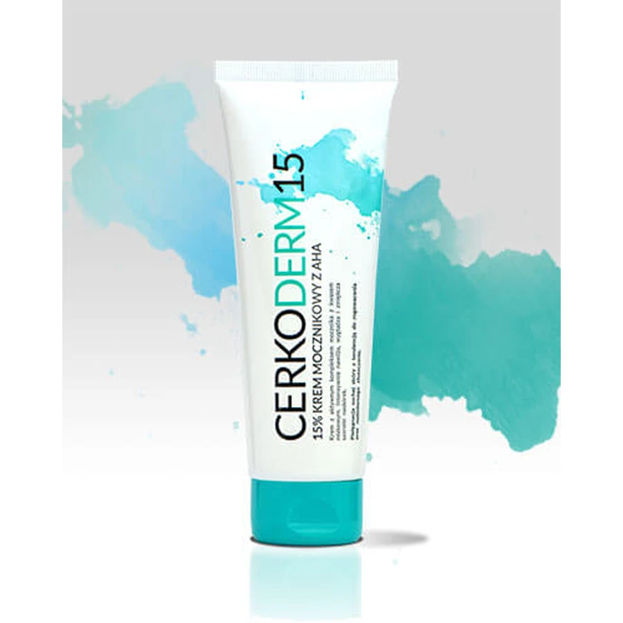 Cerkoderm 15, 15% urea cream with AHA, dry skin prone to keratosis, 75 ml