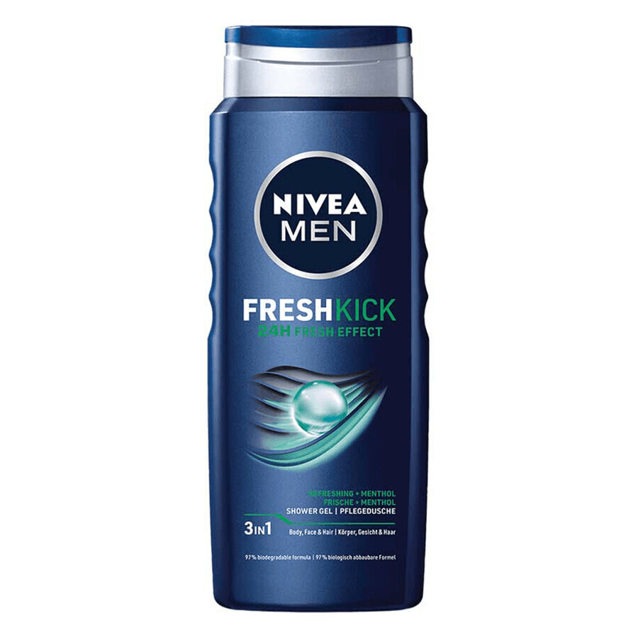 Gel de dus pentru barbati Fresh Kick, 500 ml, Nivea