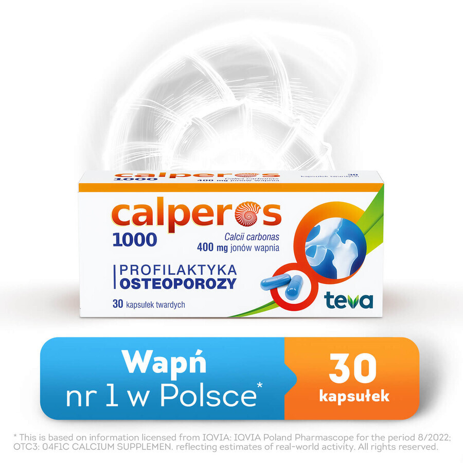 Calperos 1000 400 mg, 30 hard capsules