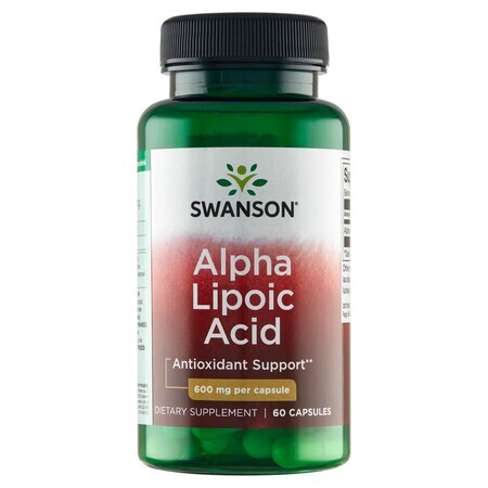 Swanson Alpha Lipoic Acid, Alpha Lipoic Acid 600 mg, 60 capsules