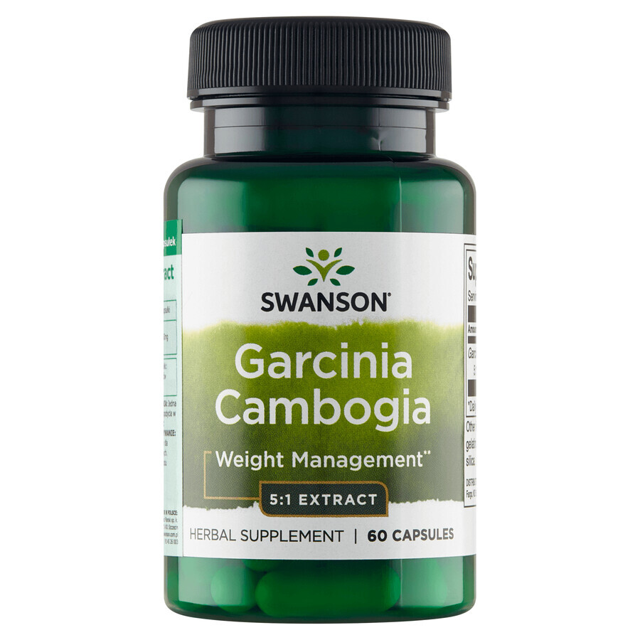 Swanson Garcinia Cambogia-extract, Malabar tamarinde, 60 capsules