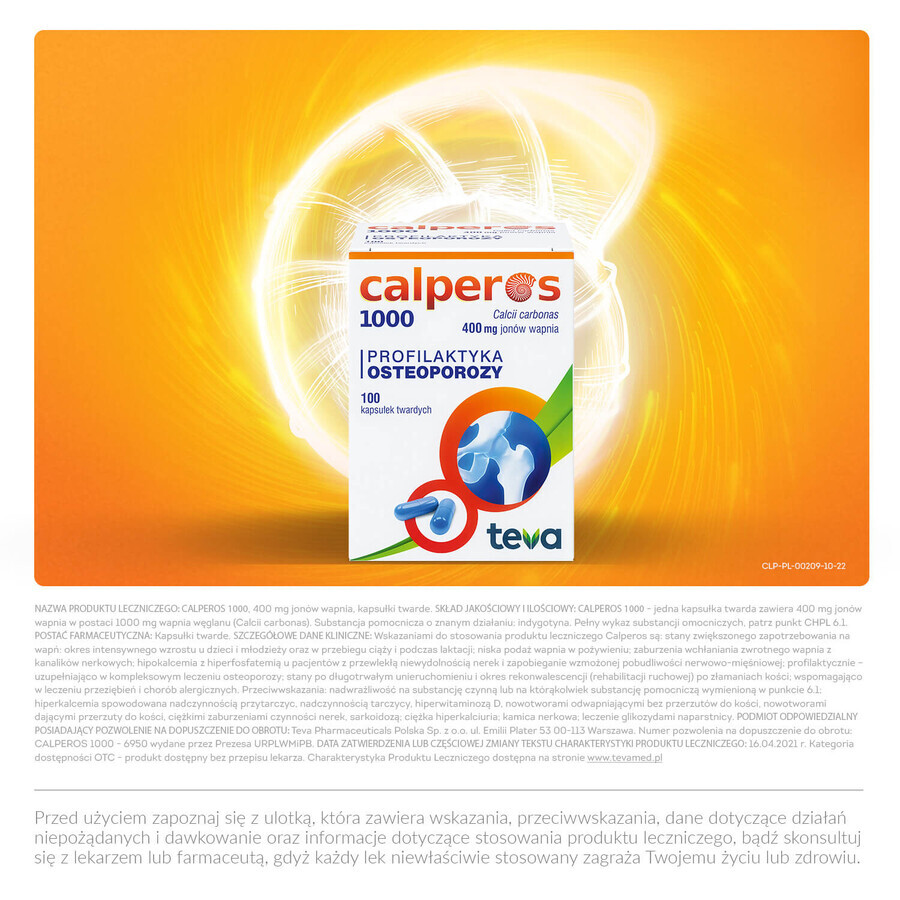 Calperos 1000 400 mg, 100 harde capsules