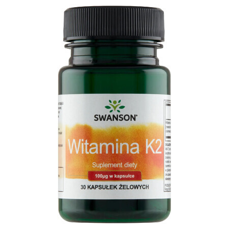 Swanson K-2, vitamine K 100 µg, 30 gelcapsules