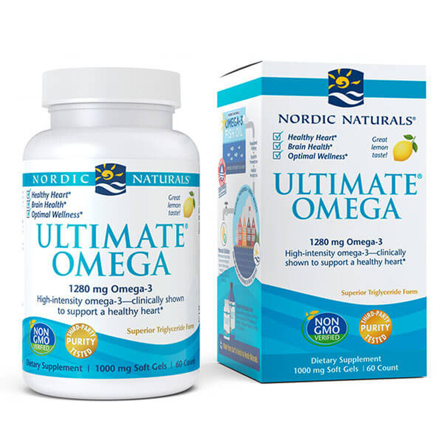 Nordic Naturals Ultimate Omega, Lemon Flavor, 60 Capsules