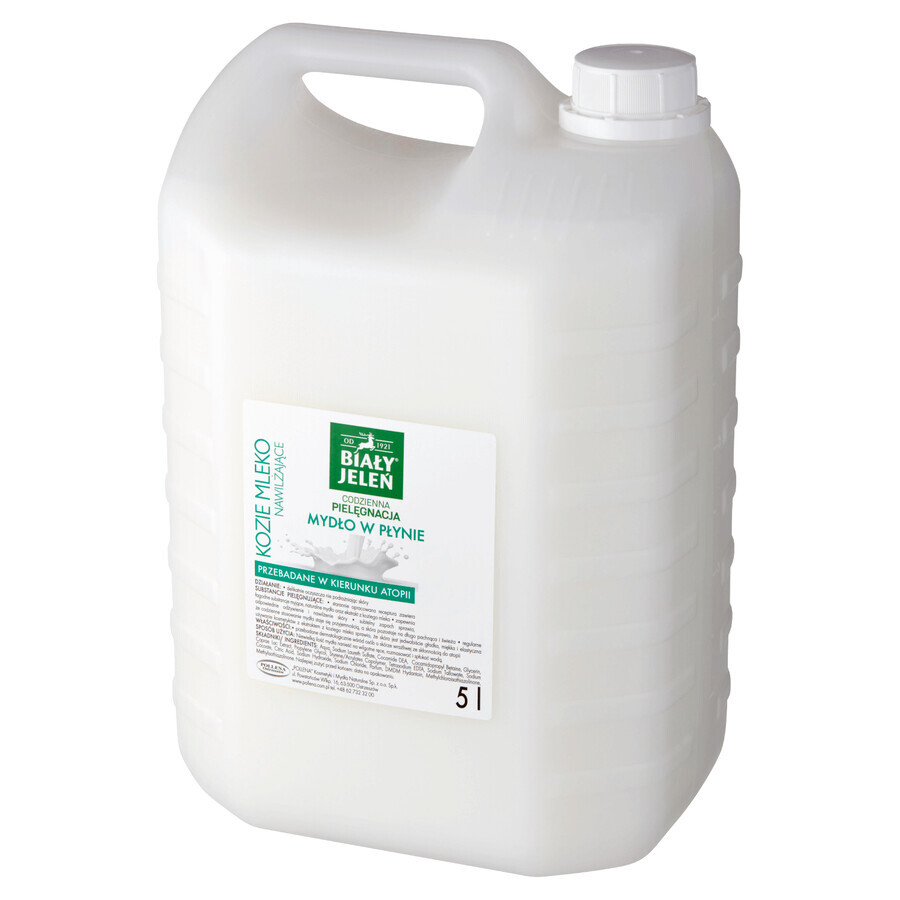 Biały Jeleń, jabón líquido, leche de cabra, recambio, 5 L