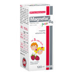 Magnefar B6 Junior, vloeibaar voor kinderen vanaf 3 jaar en volwassenen, frambozensmaak, 120 ml