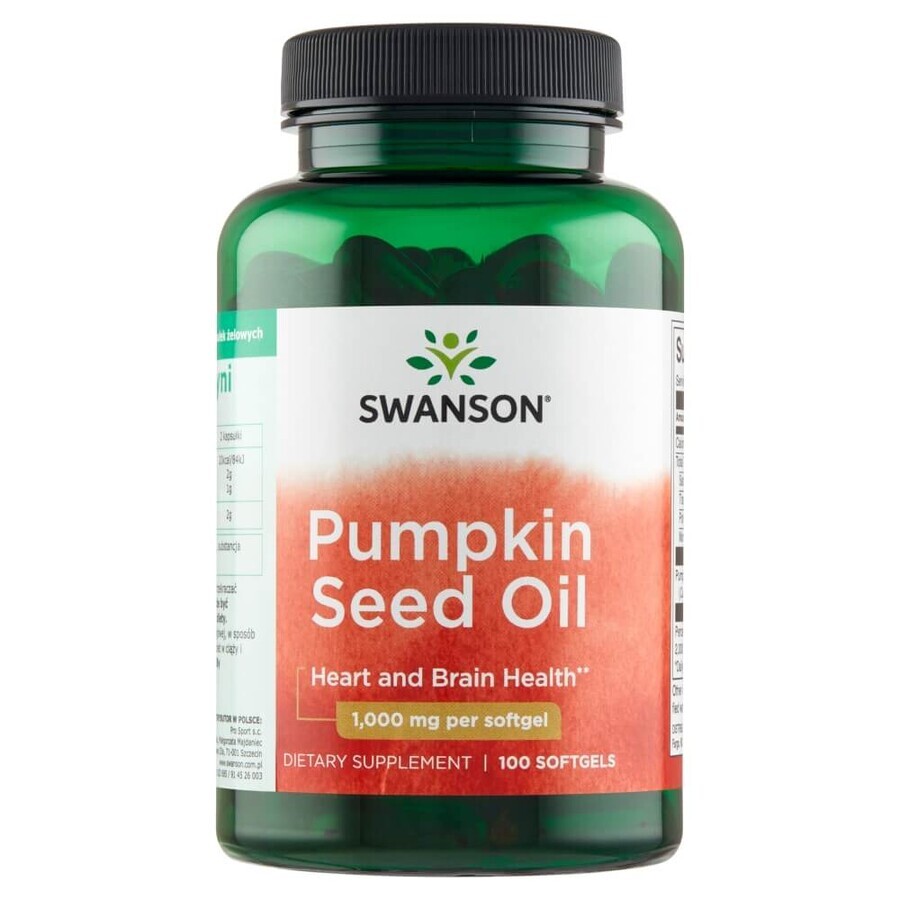 Swanson Huile de Pépins de Courge, 100 capsules