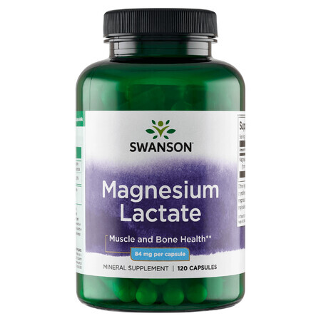 Swanson Magnesium Lactate, Magnesium Lactate, 120 Capsules