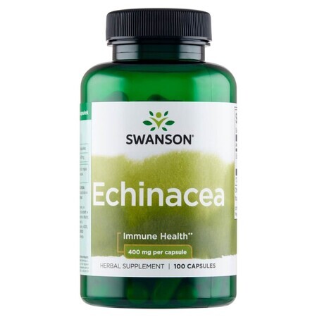 Swanson Echinacea 400 mg, paarse zonnehoed, 100 capsules