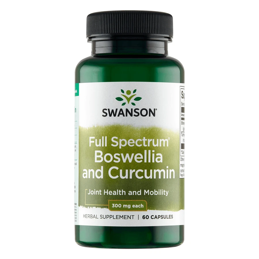 Swanson Full Spectrum Boswellia & Curcumin, incienso y cúrcuma, 60 cápsulas