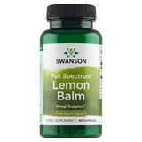 Swanson Full Spectrum Lemon Balm, balsam de lămâie, 60 capsule