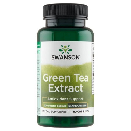 Swanson Groene Thee Extract, groene thee, 60 capsules