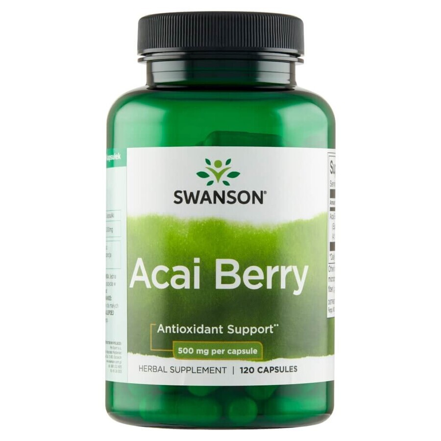 Swanson, Acai Berry 500 mg, baies d'açai, 120 gélules