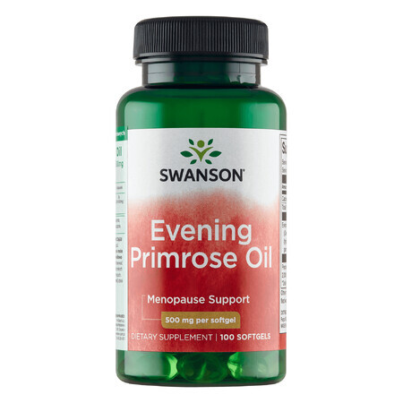 Swanson Evening Primrose Oil 500 mg, ulei de primrose de seară, 100 capsule gel