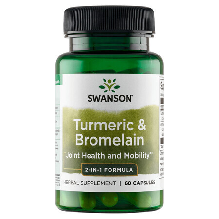 Swanson Curcuma &amp; Broméline, curcuma et broméline, 60 gélules