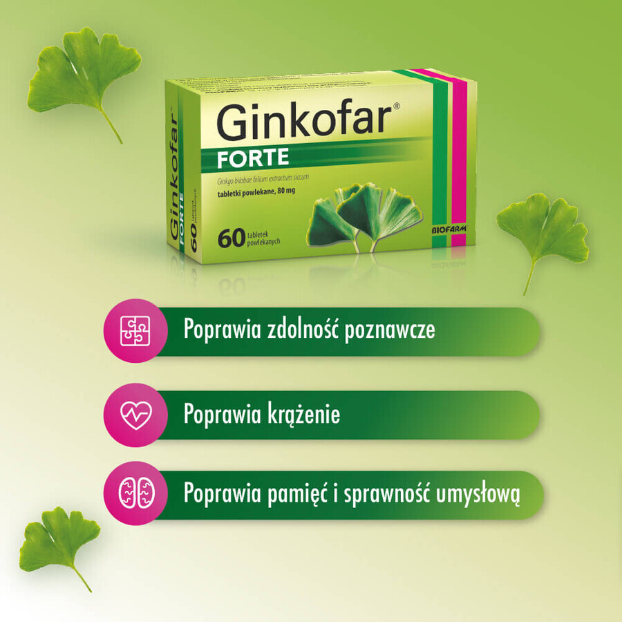 Ginkofar Forte 80 mg, 60 filmomhulde tabletten