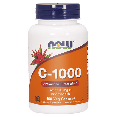 Now Foods C-1000, vitamine C + bioflavonoïden + rutine, 100 plantaardige capsules