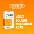 Calcium Sandoz + Vitamin C 260 mg + 1000 mg, orange flavor, 10 effervescent tablets