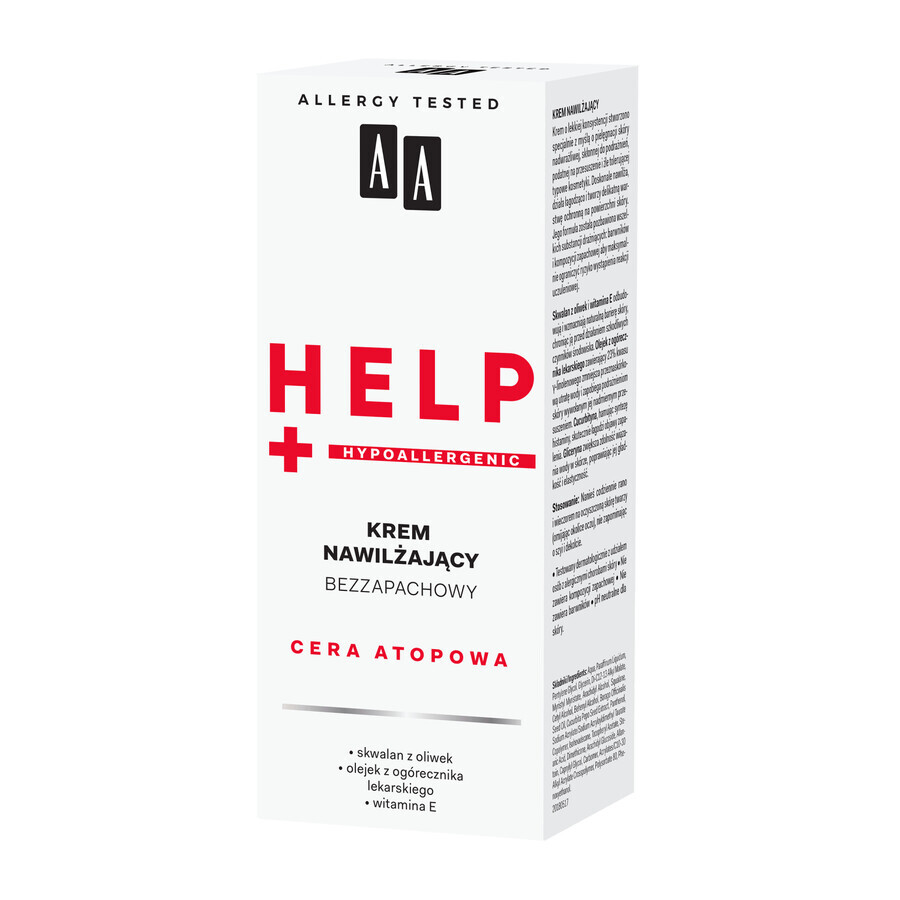 AA Help, Atopische huid, geurvrije vochtinbrengende crème, 50 ml