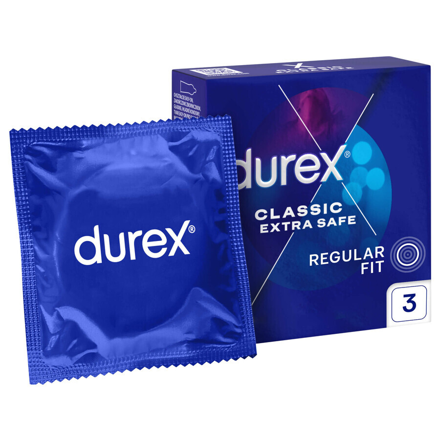 Durex Extra Safe, condooms met meer glijmiddel, versterkt, 3 stuks