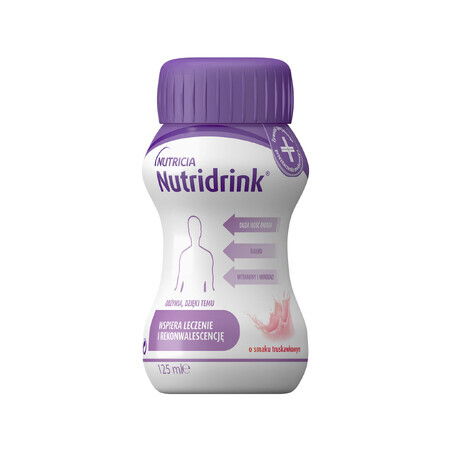 Nutridrink, voedingssupplement, aardbeiensmaak, 4 x 125 ml