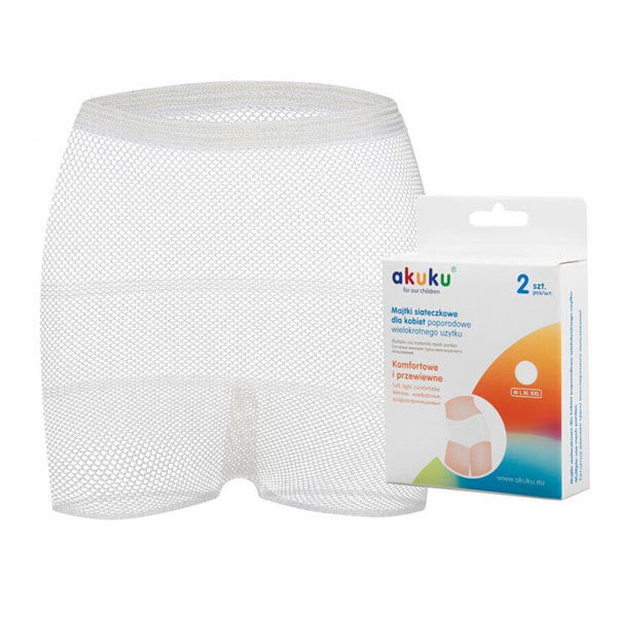 AKUKU, postnatale slips, mesh, herbruikbaar, maat XL, 2 stuks