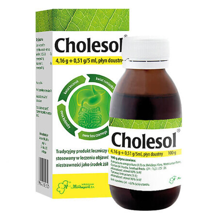 Cholesol 4,16 g + 0,51 g/5 ml, líquido oral, 100 g