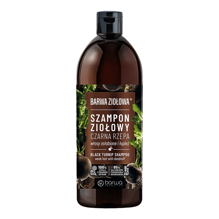 Barwa Ziołowa, zwarte raap shampoo, 480 ml