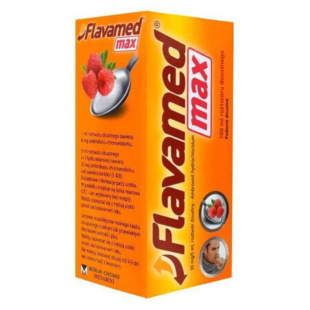 Flavamed Max 30 mg/5 ml, solución oral, sabor frambuesa, 100 ml