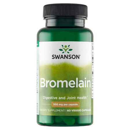 Swanson Broméline 500 mg, broméline, 60 gélules végétales