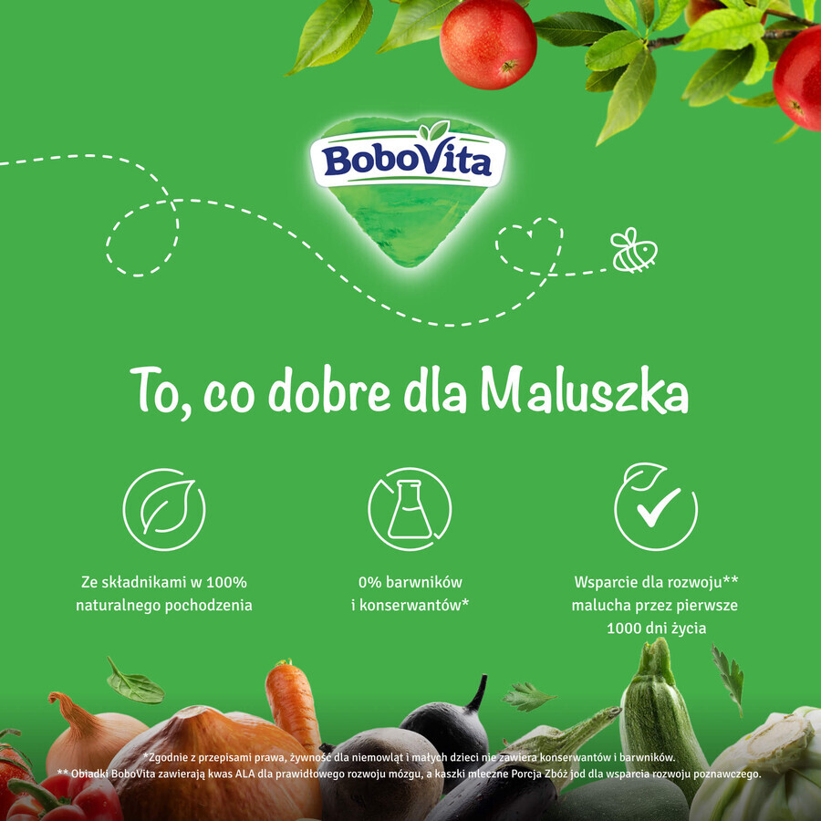 BoboVita Mousse en tube, pomme et banane, après 4 mois, 80 g