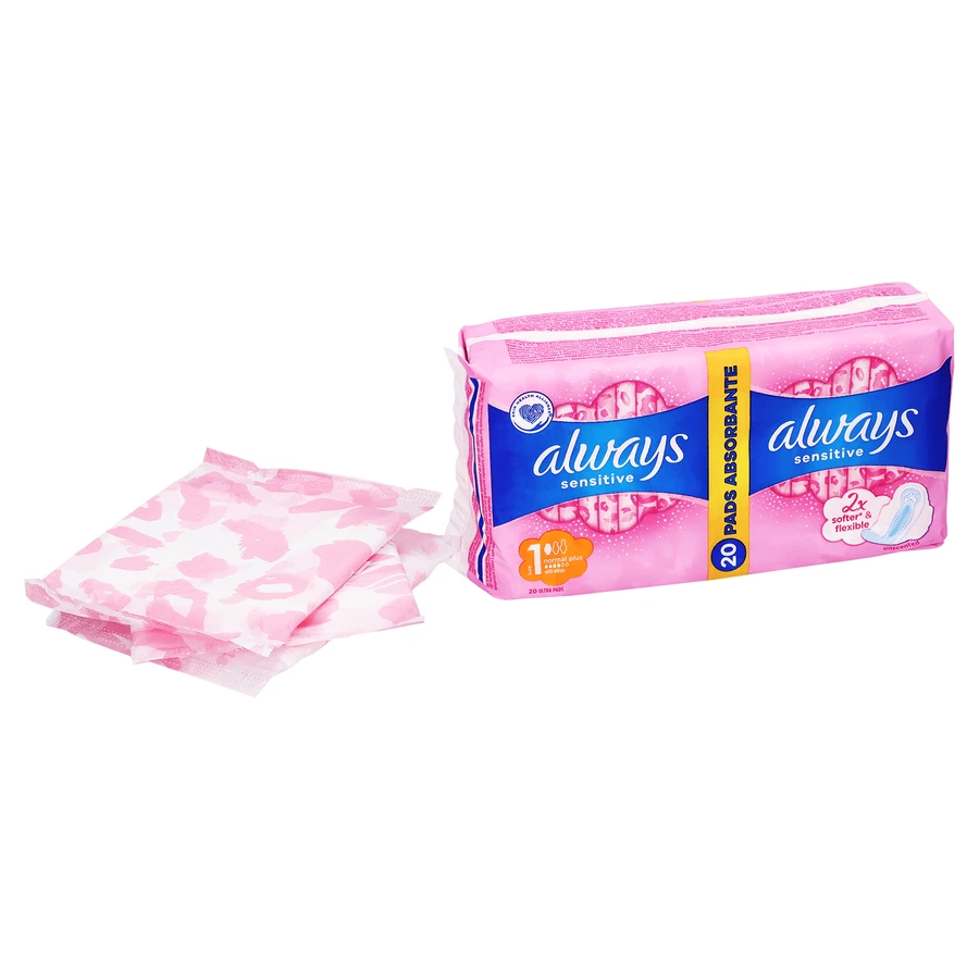 Always Sensitive, podpaski ze skrzydełkami, Ultra Normal Plus, 2 x 10 sztuk: ceny i cechy