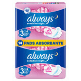 Always Ultra Night Sensitive, maandverband met vleugels, 14 stuks