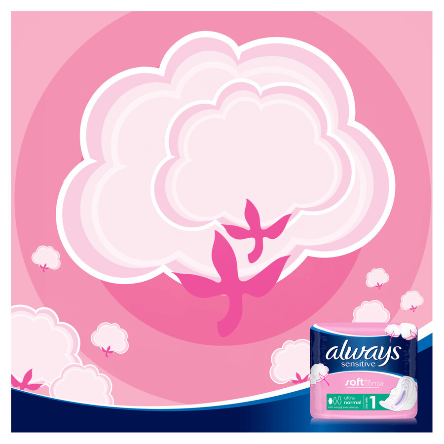 Always Sensitive, assorbenti igienici con ali, Ultra Normal Plus, 10 pz.