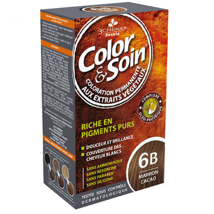 Color&amp;Soin, Haarfärbemittel, 6B, kakaobraun, 135 ml