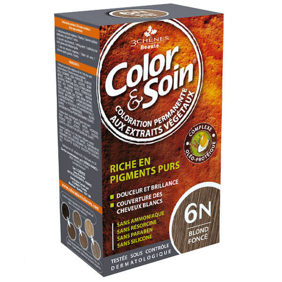 Color&amp;Soin, hair dye, 6N, dark blonde, 135 ml