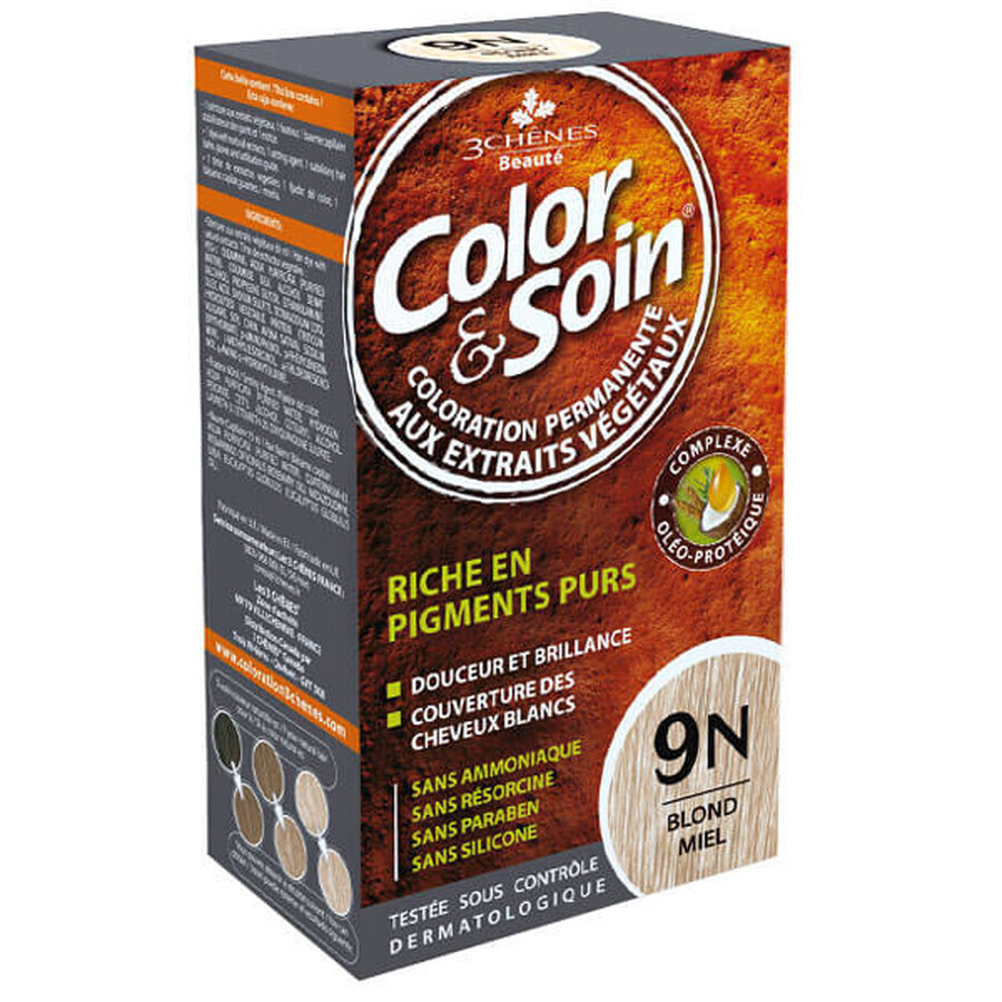 Color&amp;Soin, hair dye, 9N, honey blonde, 135 ml