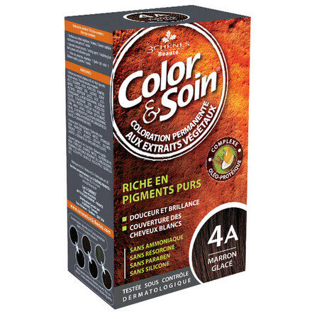 Color&amp;Soin, teinture, 4A, brun froid, 135 ml